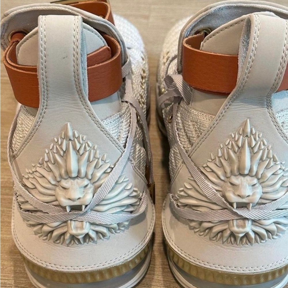 Nike White and Tan High-Top Sneakers (gentle worn, all details are good)